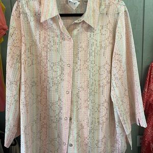 WOMEN’S ALFRED DUNNER MULTI PASTEL FLORAL BLOUSE SIZE 18